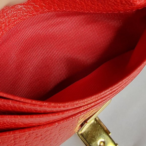 'GUCCI' 'CINGHIALE MACULATO~ROSSO' LEATHER GOLD BUCKLE TRIFOLD WALLET, BOX & BAG - Picture 8 of 16